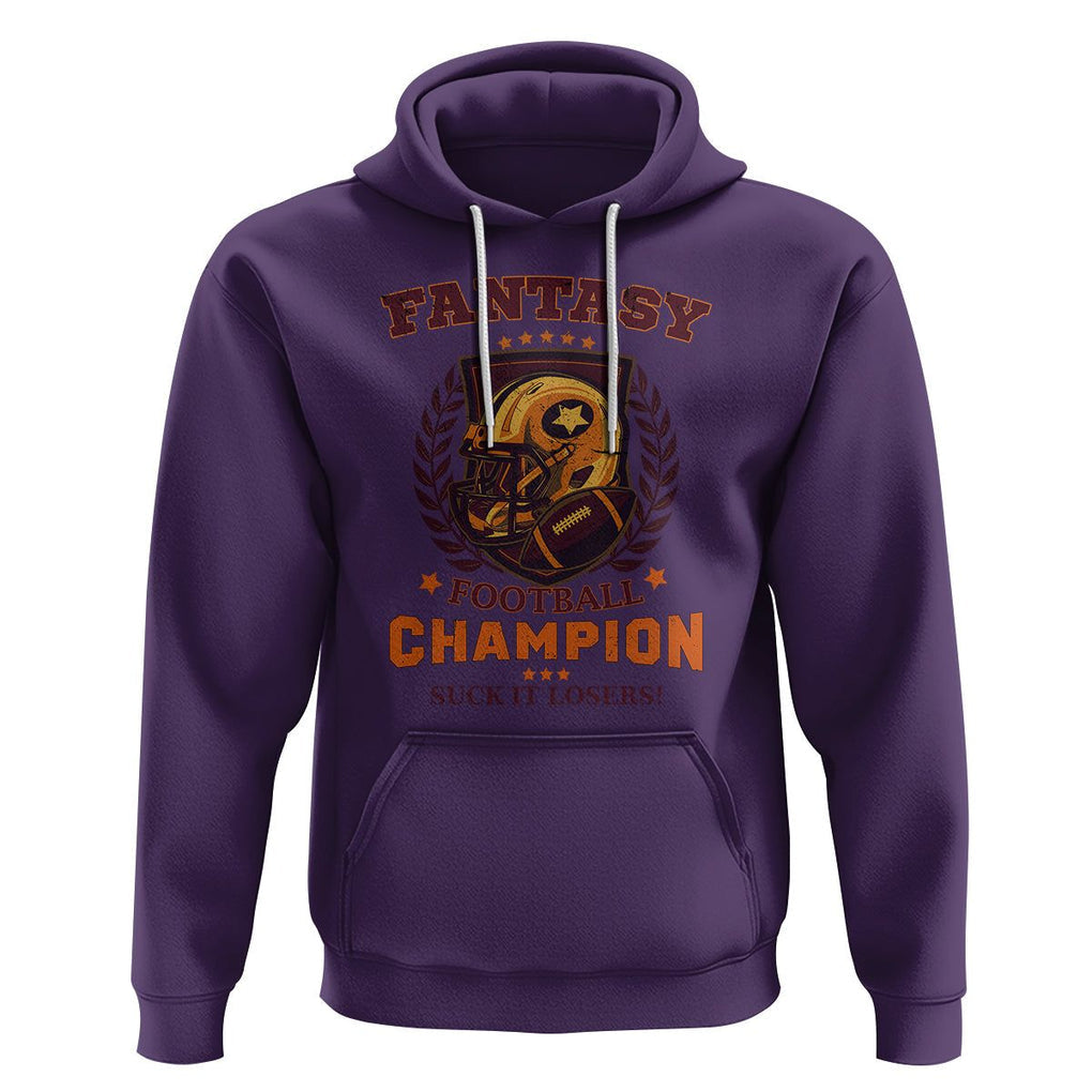 Fantasy Football Hoodie Funny Championship Champ Champion Trophy TS02 Purple Printyourwear