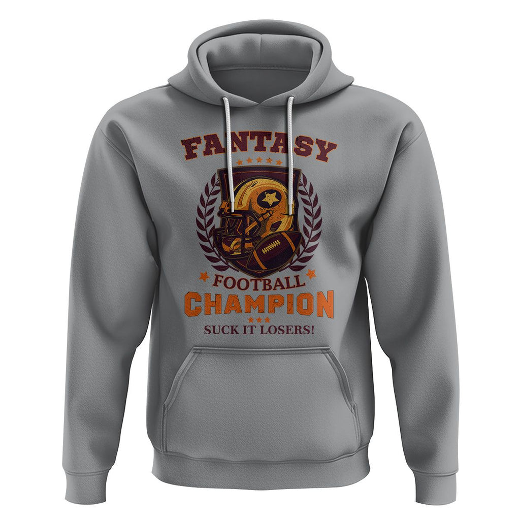 Fantasy Football Hoodie Funny Championship Champ Champion Trophy TS02 Sport Gray Printyourwear