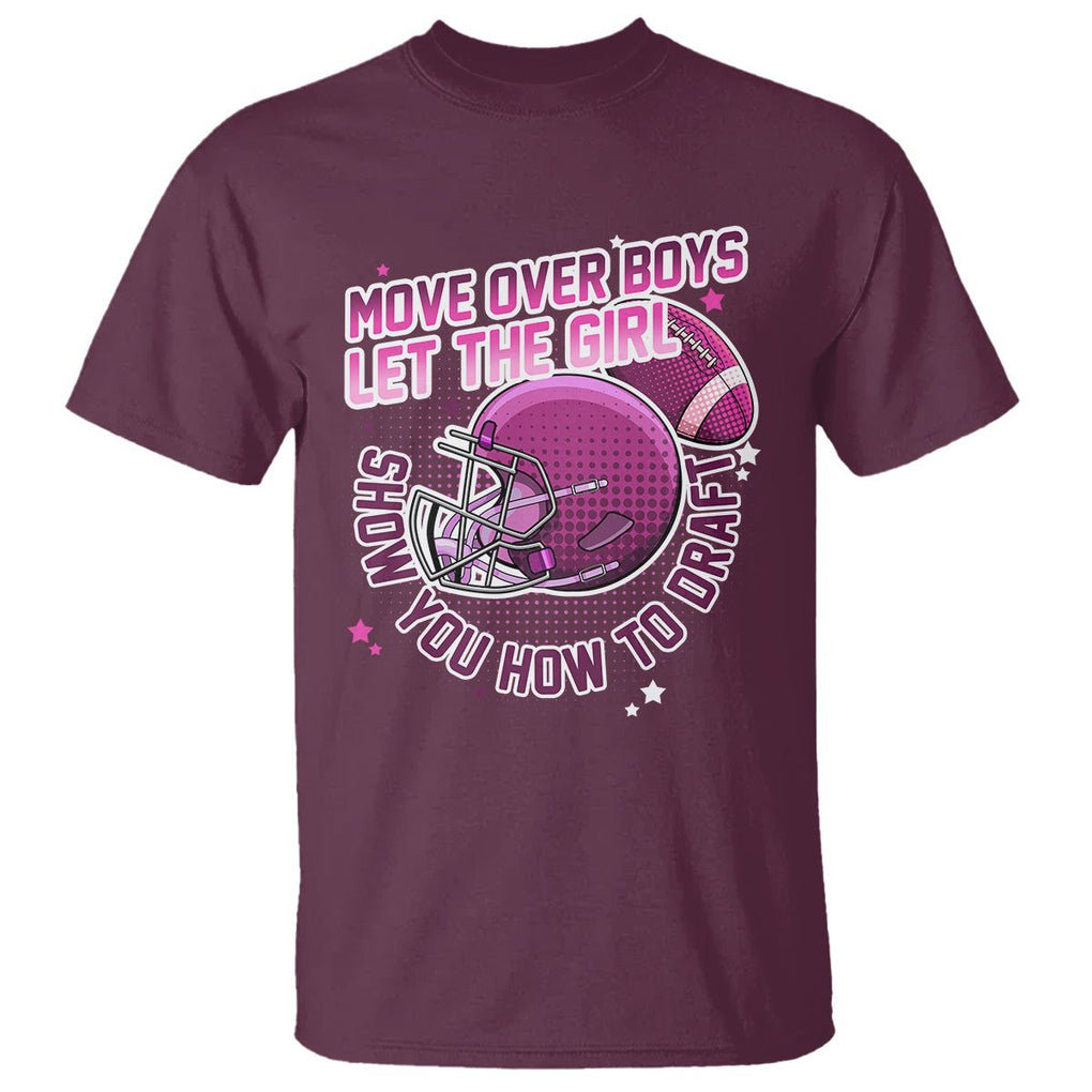 Fantasy Football T Shirt Move Over Boys Girls Draft Party Women TS02 Maroon Printyourwear