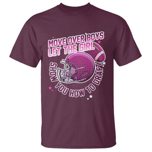 Fantasy Football T Shirt Move Over Boys Girls Draft Party Women TS02 Maroon Printyourwear