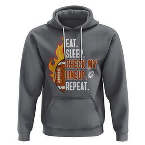 Fantasy Football Hoodie Eat Sleep Check My Lineup Repeat Player TS02 Charcoal Printyourwear