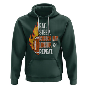 Fantasy Football Hoodie Eat Sleep Check My Lineup Repeat Player TS02 Dark Forest Green Printyourwear