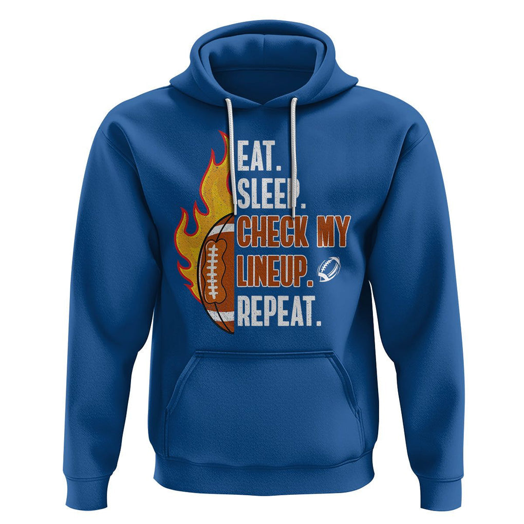 Fantasy Football Hoodie Eat Sleep Check My Lineup Repeat Player TS02 Royal Blue Printyourwear