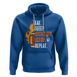 Fantasy Football Hoodie Eat Sleep Check My Lineup Repeat Player TS02 Royal Blue Printyourwear