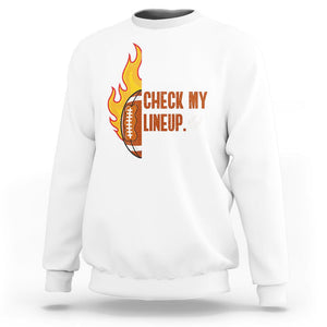 Fantasy Football Sweatshirt Eat Sleep Check My Lineup Repeat Player TS02 White Printyourwear