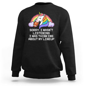 Funny Fantasy Football Sweatshirt I Wasn't Listening Think About Lineup TS02 Black Printyourwear