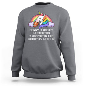 Funny Fantasy Football Sweatshirt I Wasn't Listening Think About Lineup TS02 Charcoal Printyourwear