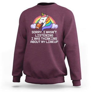 Funny Fantasy Football Sweatshirt I Wasn't Listening Think About Lineup TS02 Maroon Printyourwear