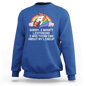 Funny Fantasy Football Sweatshirt I Wasn't Listening Think About Lineup TS02 Royal Blue Printyourwear
