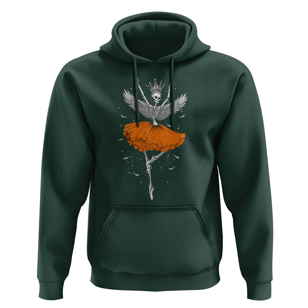 Skeleton Ballerina Tutu Ballet Dance Girl Dancing Skeleton Halloween Costume Girls Hoodie TS02 Dark Forest Green Print Your Wear