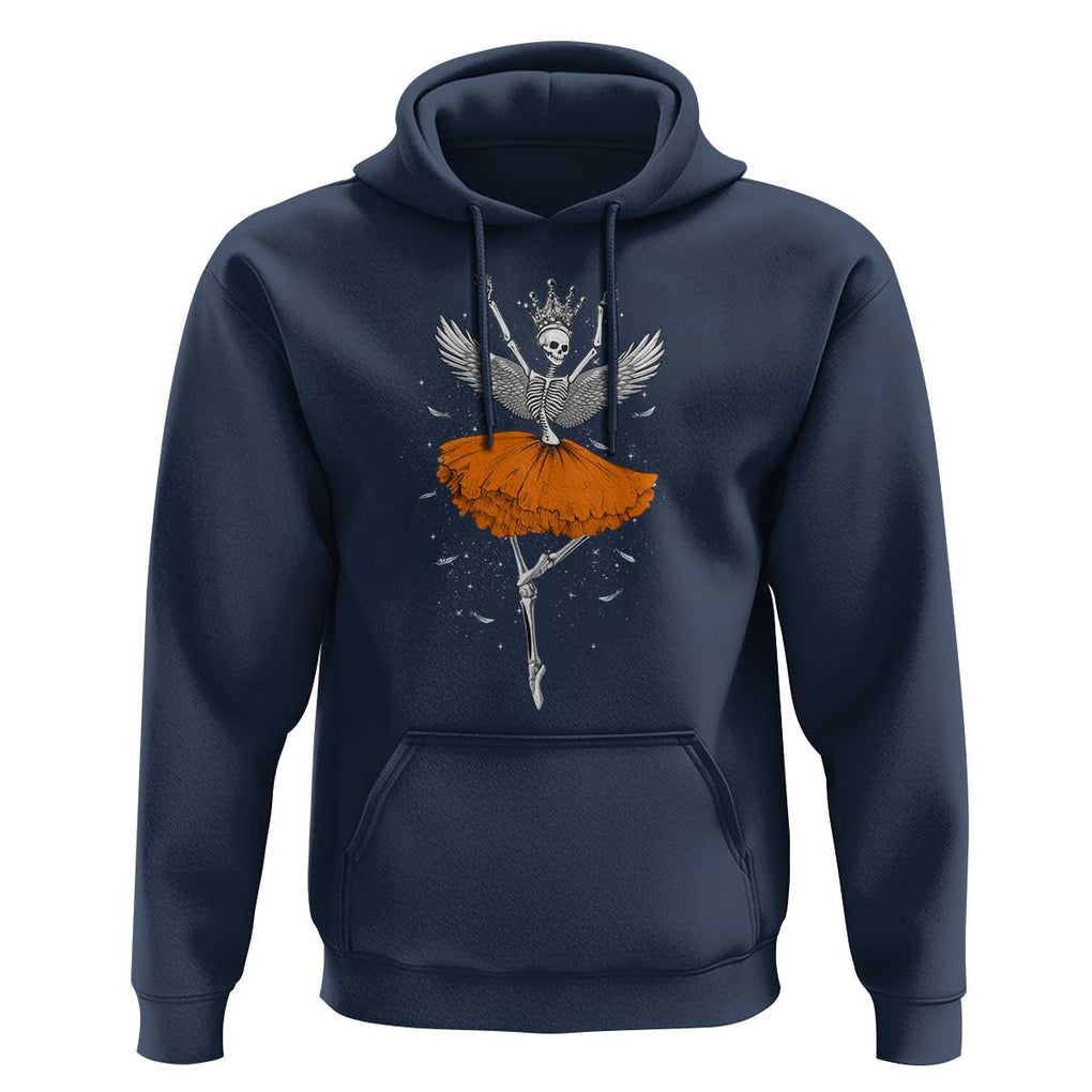 Skeleton Ballerina Tutu Ballet Dance Girl Dancing Skeleton Halloween Costume Girls Hoodie TS02 Navy Print Your Wear
