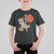 Football Skeleton T Shirt For Kid American Football Halloween Skeleton Riding Dinosaur Football Fan TS02 Black Print Your Wear
