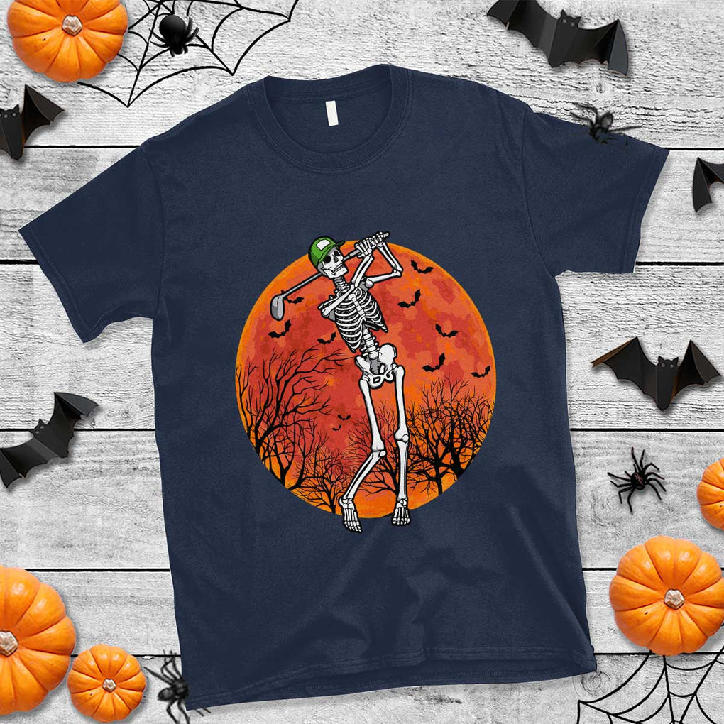 Golfing Skeleton T Shirt Funny Golf Skeleton Golf Lover Golfer Halloween Costume TS02 Navy Print Your Wear