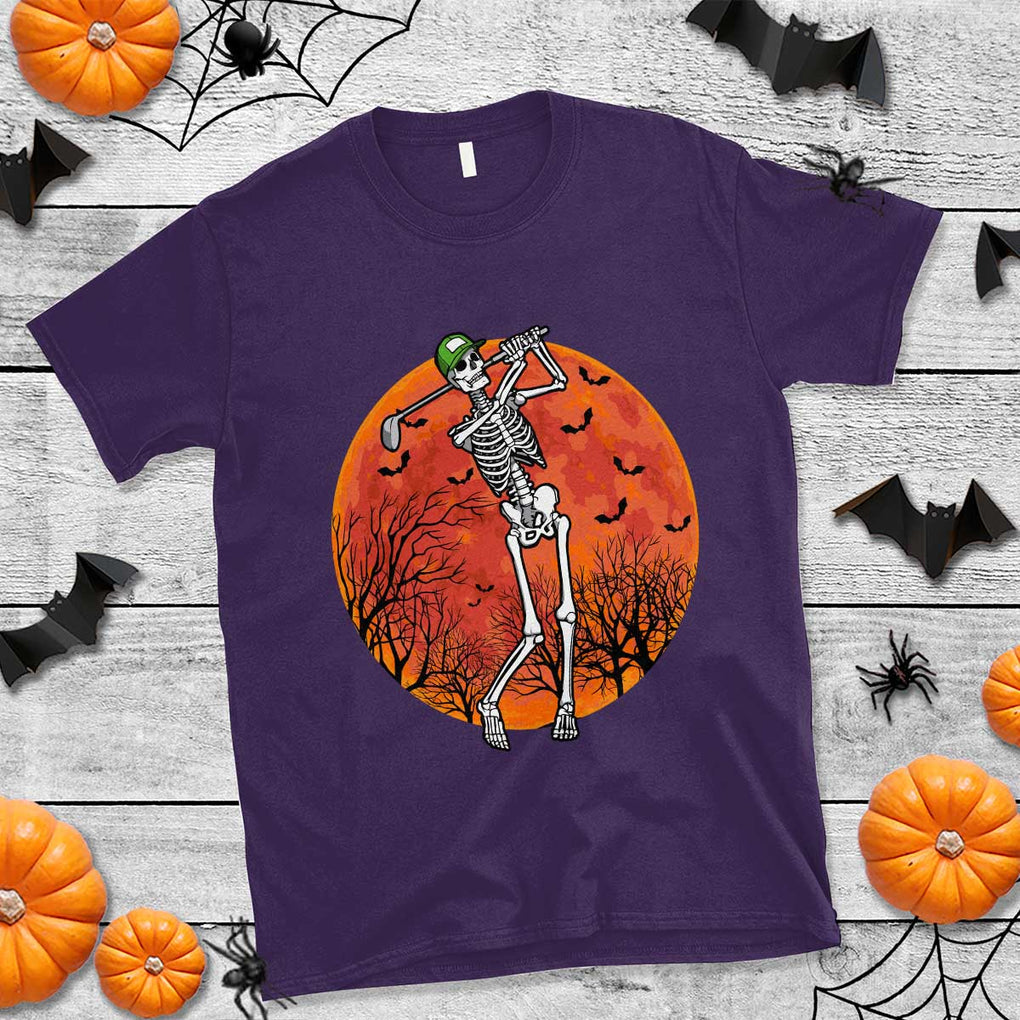 Golfing Skeleton T Shirt Funny Golf Skeleton Golf Lover Golfer Halloween Costume TS02 Purple Print Your Wear