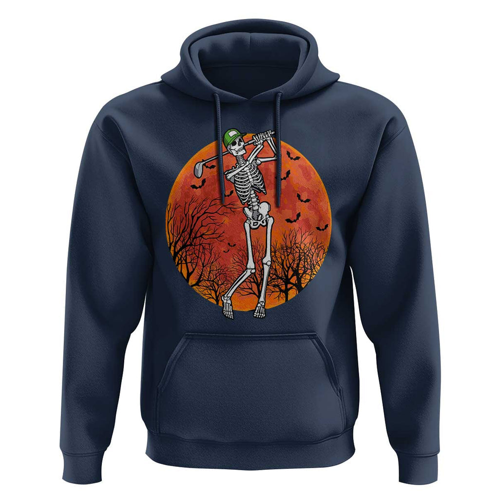 Golfing Skeleton Hoodie Funny Golf Skeleton Golf Lover Golfer Halloween Costume TS02 Navy Print Your Wear
