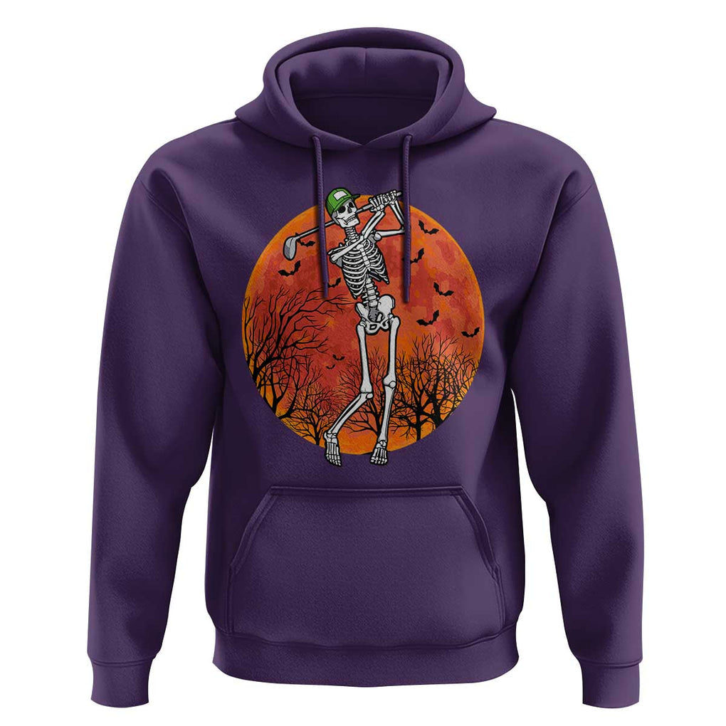 Golfing Skeleton Hoodie Funny Golf Skeleton Golf Lover Golfer Halloween Costume TS02 Purple Print Your Wear