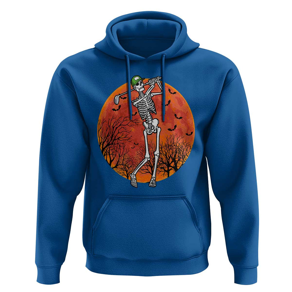 Golfing Skeleton Hoodie Funny Golf Skeleton Golf Lover Golfer Halloween Costume TS02 Royal Blue Print Your Wear