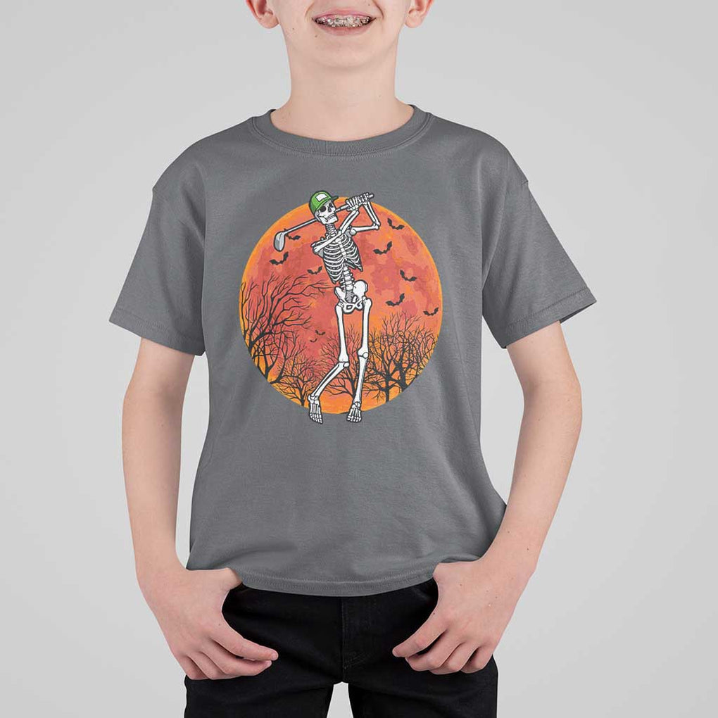 Golfing Skeleton T Shirt For Kid Funny Golf Skeleton Golf Lover Golfer Halloween Costume TS02 Charcoal Print Your Wear