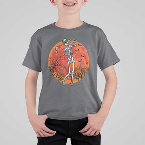 Golfing Skeleton T Shirt For Kid Funny Golf Skeleton Golf Lover Golfer Halloween Costume TS02 Charcoal Print Your Wear