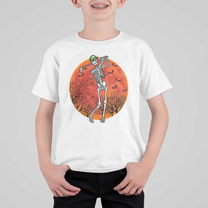 Golfing Skeleton T Shirt For Kid Funny Golf Skeleton Golf Lover Golfer Halloween Costume TS02 White Print Your Wear