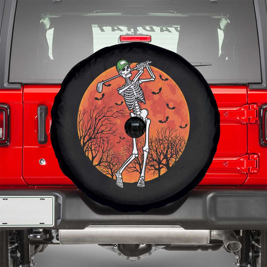 Golfing Skeleton Spare Tire Cover Funny Golf Skeleton Golf Lover Golfer Halloween Costume TS02 Black Print Your Wear