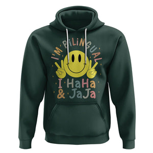 Funny Bilingual Hoodie Spanish Teacher Maestra I'm BilingualI Haha and Jaja Hispanic Heritage Month TS02 Dark Forest Green Printyourwear