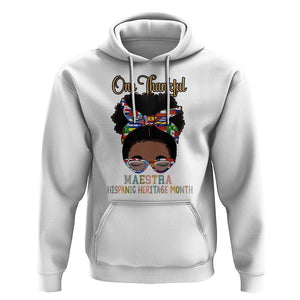 Hispanic Teacher Hoodie One Thankful Maestra Hispanic Heritage Month Latina Countries Flags TS02 White Printyourwear