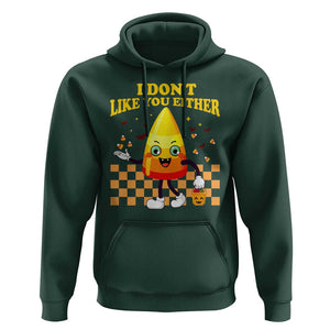 Candy Corn Hoodie I Don't Like You Either Funny Halloween Costume TS02 Dark Forest Green Print Your Wear