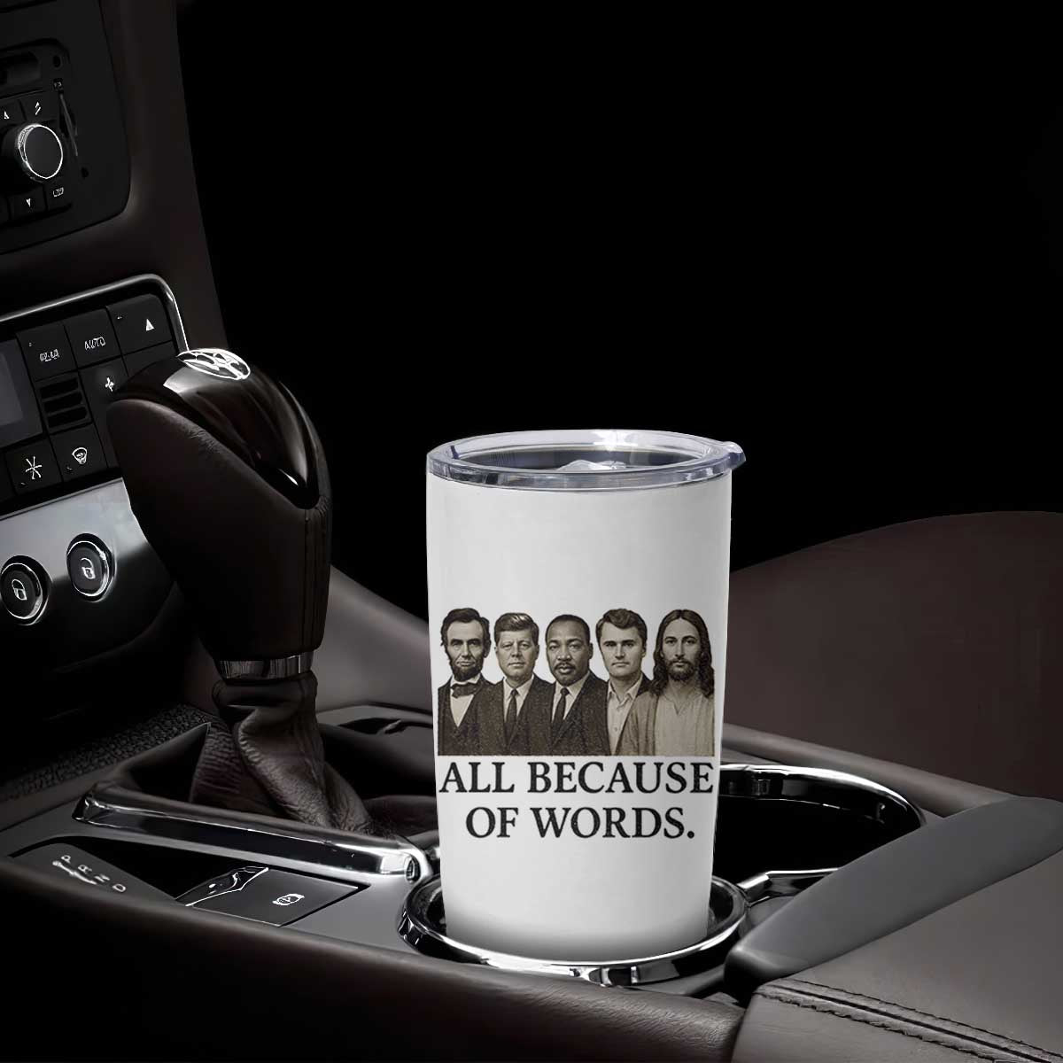 All Because of Words Tumbler Cup Tribute to Truth Tellers Freedom Defender TS02 Print Your Wear