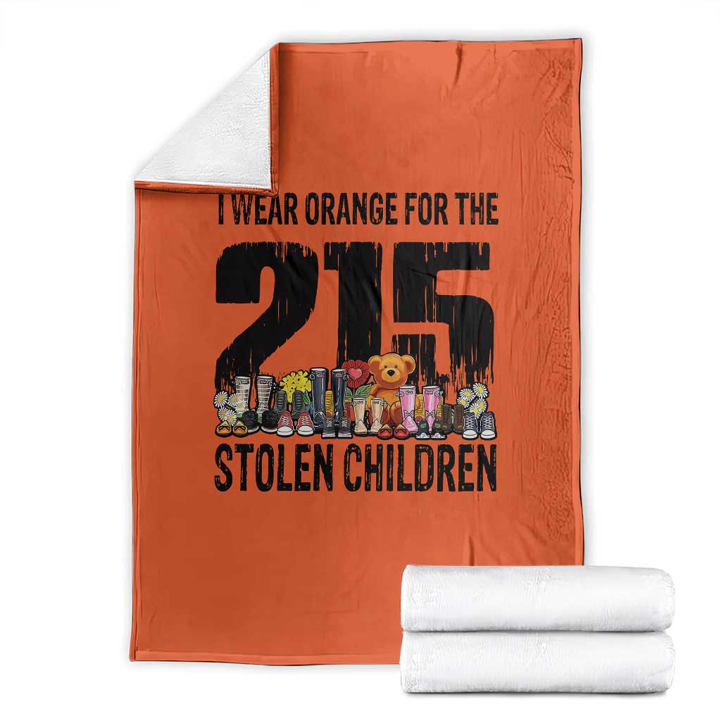 I Wear Orange For The 215 Stolen Children Throw Blanket Native Child Tribute 215 Memorial Awareness TS02 Orange Print Your Wear