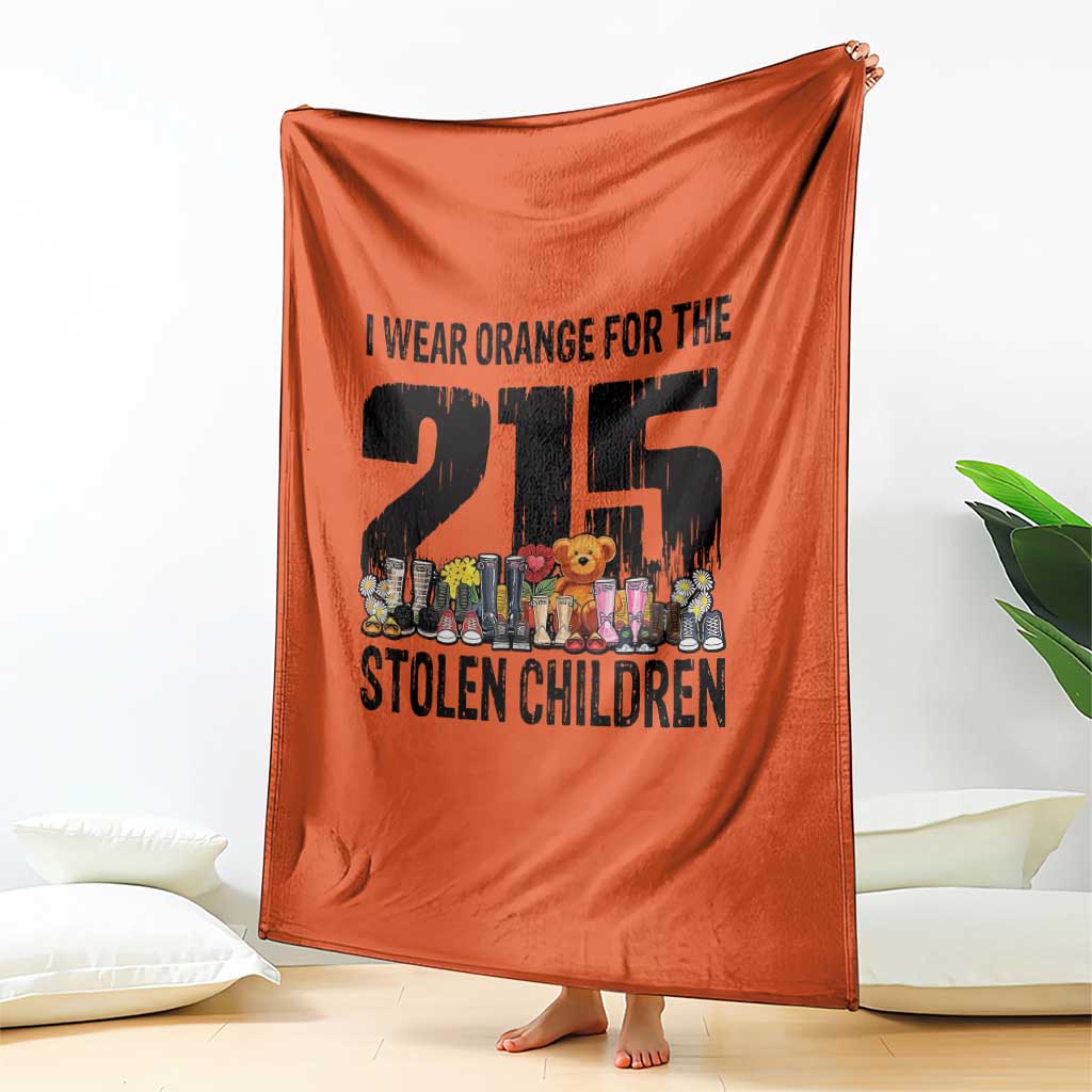 I Wear Orange For The 215 Stolen Children Throw Blanket Native Child Tribute 215 Memorial Awareness TS02 Print Your Wear