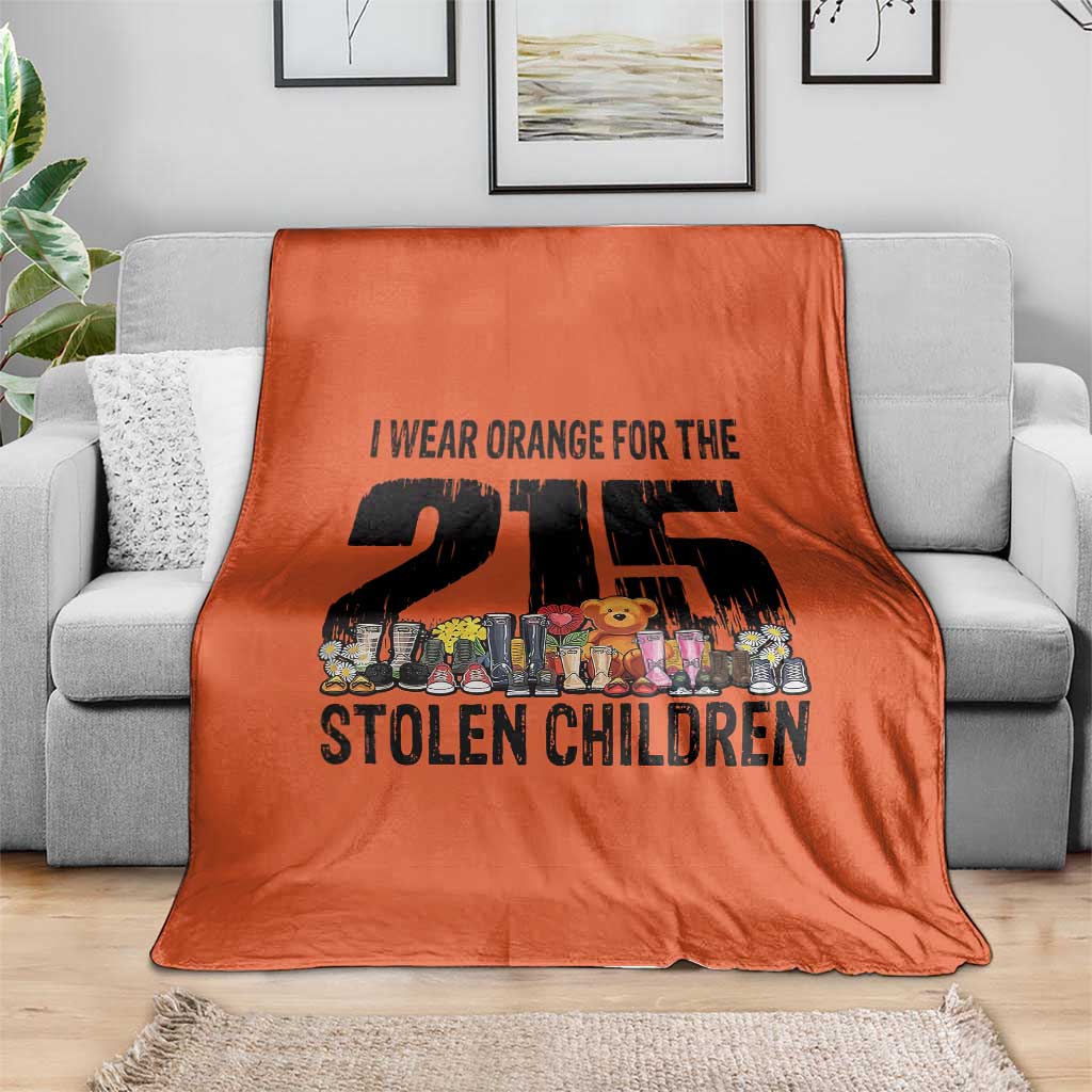I Wear Orange For The 215 Stolen Children Throw Blanket Native Child Tribute 215 Memorial Awareness TS02 Print Your Wear