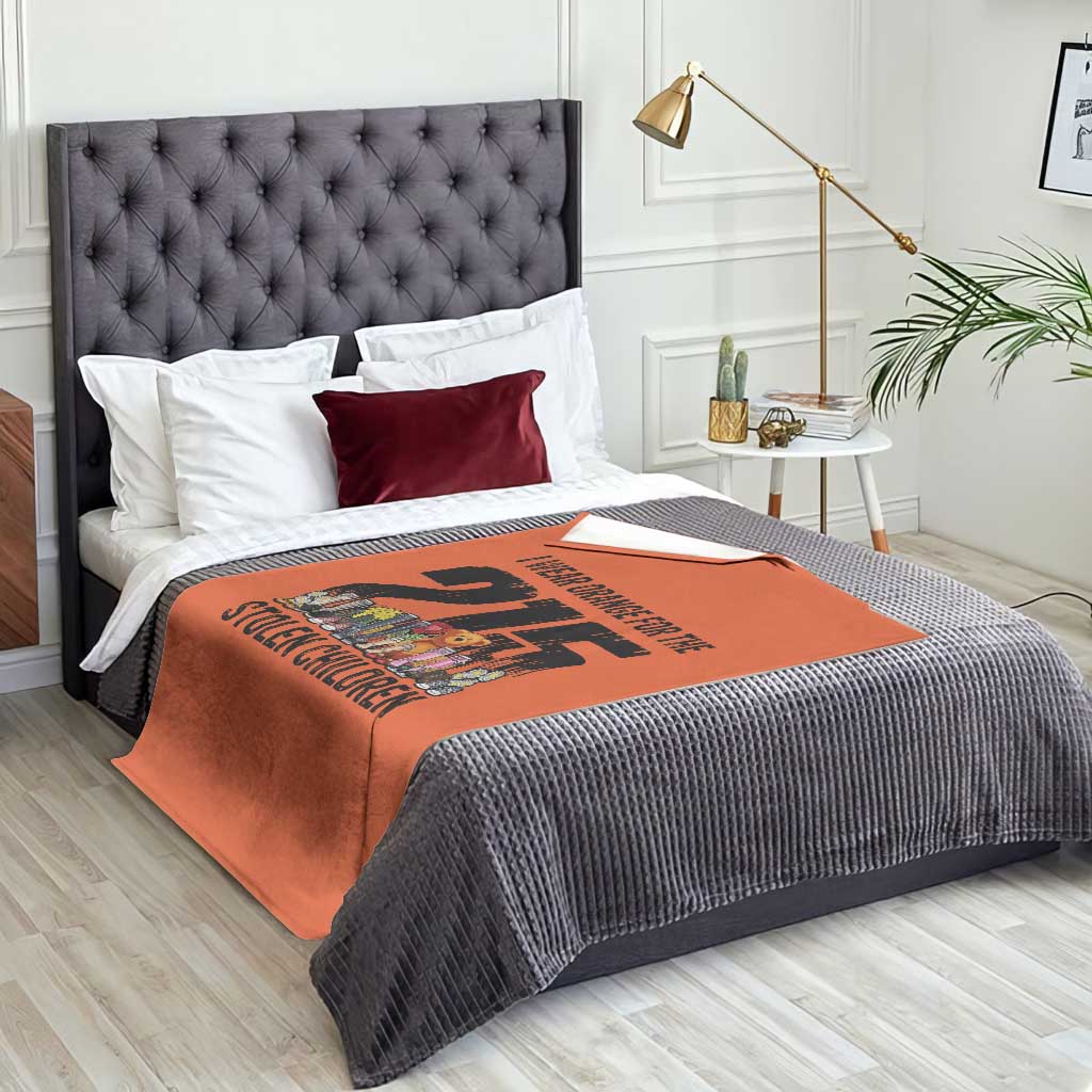 I Wear Orange For The 215 Stolen Children Throw Blanket Native Child Tribute 215 Memorial Awareness TS02 Print Your Wear