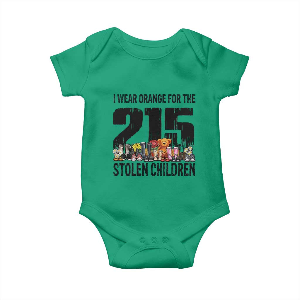 I Wear Orange For The 215 Stolen Children Baby Onesie Native Child Tribute 215 Memorial Awareness TS02 Irish Green Print Your Wear