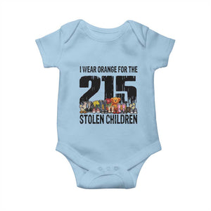 I Wear Orange For The 215 Stolen Children Baby Onesie Native Child Tribute 215 Memorial Awareness TS02 Light Blue Print Your Wear