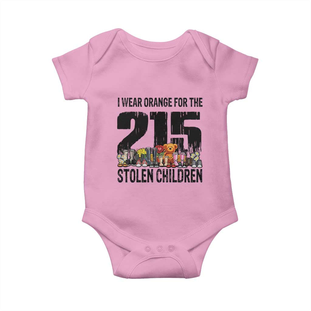 I Wear Orange For The 215 Stolen Children Baby Onesie Native Child Tribute 215 Memorial Awareness TS02 Light Pink Print Your Wear