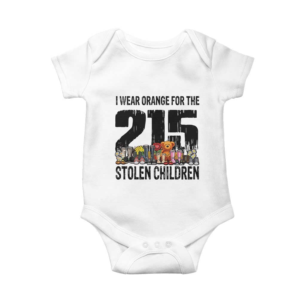 I Wear Orange For The 215 Stolen Children Baby Onesie Native Child Tribute 215 Memorial Awareness TS02 White Print Your Wear