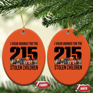 I Wear Orange For The 215 Stolen Children Christmas Ceramic Ornament Native Child Tribute 215 Memorial Awareness TS02 Oval Orange Print Your Wear