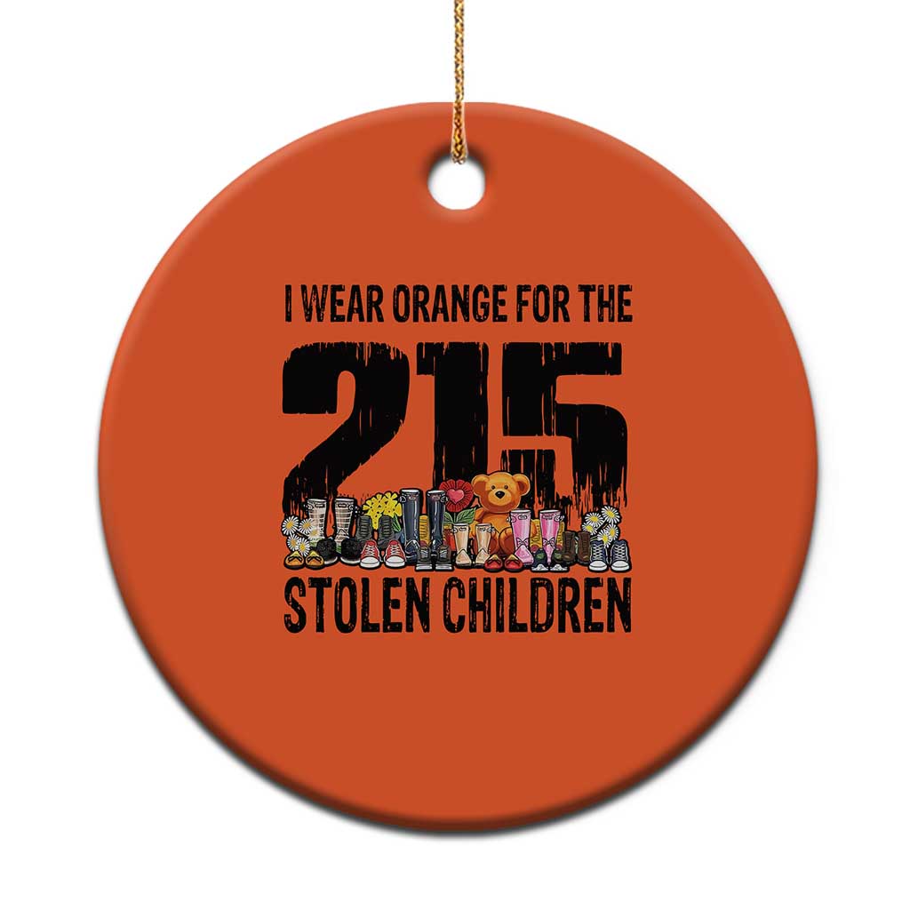 I Wear Orange For The 215 Stolen Children Christmas Ceramic Ornament Native Child Tribute 215 Memorial Awareness TS02 Print Your Wear