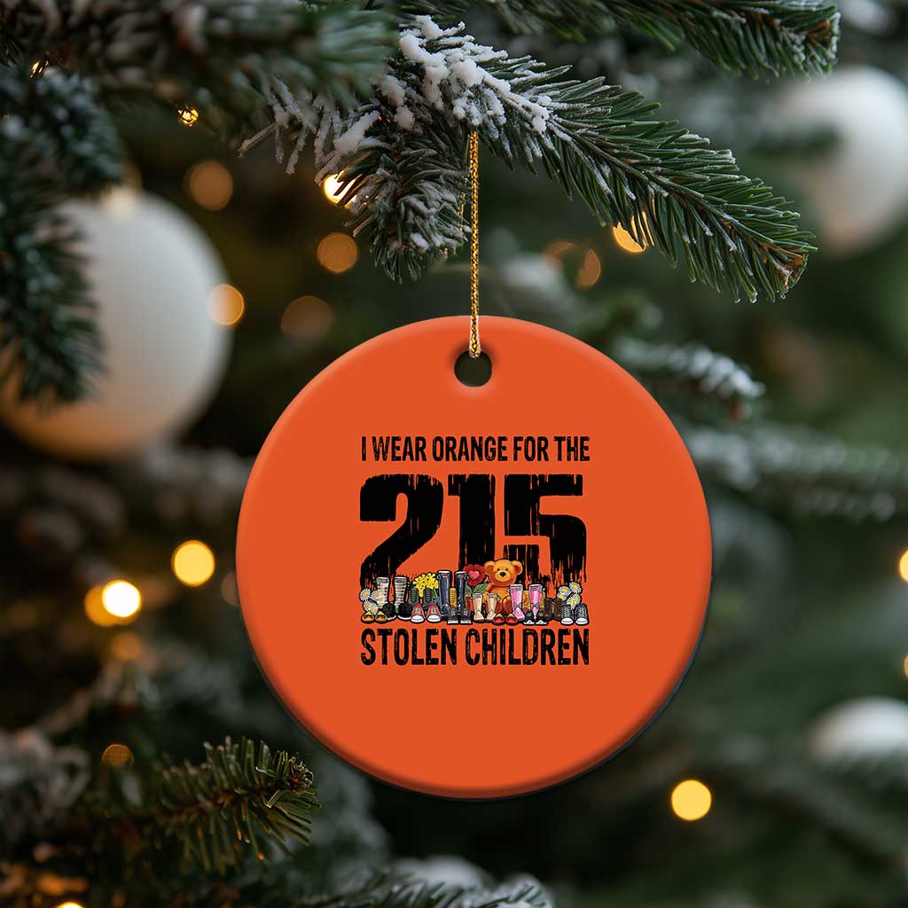 I Wear Orange For The 215 Stolen Children Christmas Ceramic Ornament Native Child Tribute 215 Memorial Awareness TS02 Print Your Wear
