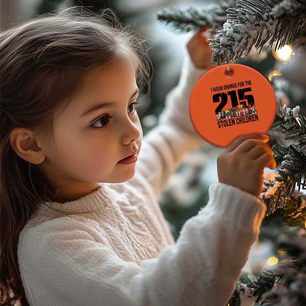 I Wear Orange For The 215 Stolen Children Christmas Ceramic Ornament Native Child Tribute 215 Memorial Awareness TS02 Print Your Wear