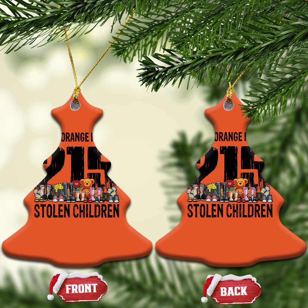 I Wear Orange For The 215 Stolen Children Christmas Ceramic Ornament Native Child Tribute 215 Memorial Awareness TS02 Christmas Tree Orange Print Your Wear