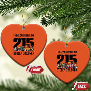 I Wear Orange For The 215 Stolen Children Christmas Ceramic Ornament Native Child Tribute 215 Memorial Awareness TS02 Heart Orange Print Your Wear