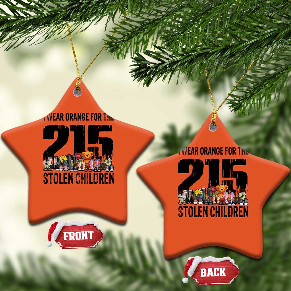 I Wear Orange For The 215 Stolen Children Christmas Ceramic Ornament Native Child Tribute 215 Memorial Awareness TS02 Star Orange Print Your Wear