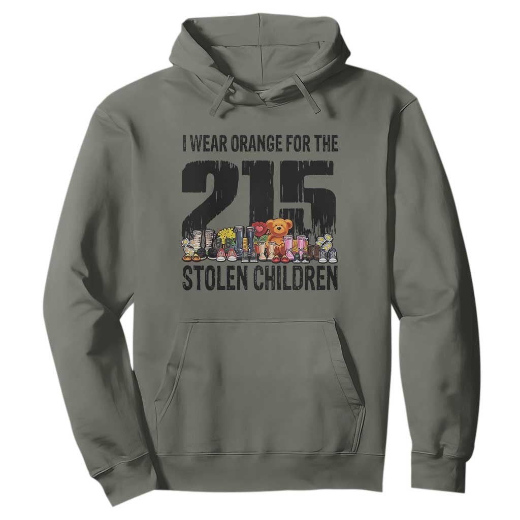 I Wear Orange For The 215 Stolen Children Hoodie Native Child Tribute 215 Memorial Awareness TS02 Military Green Print Your Wear