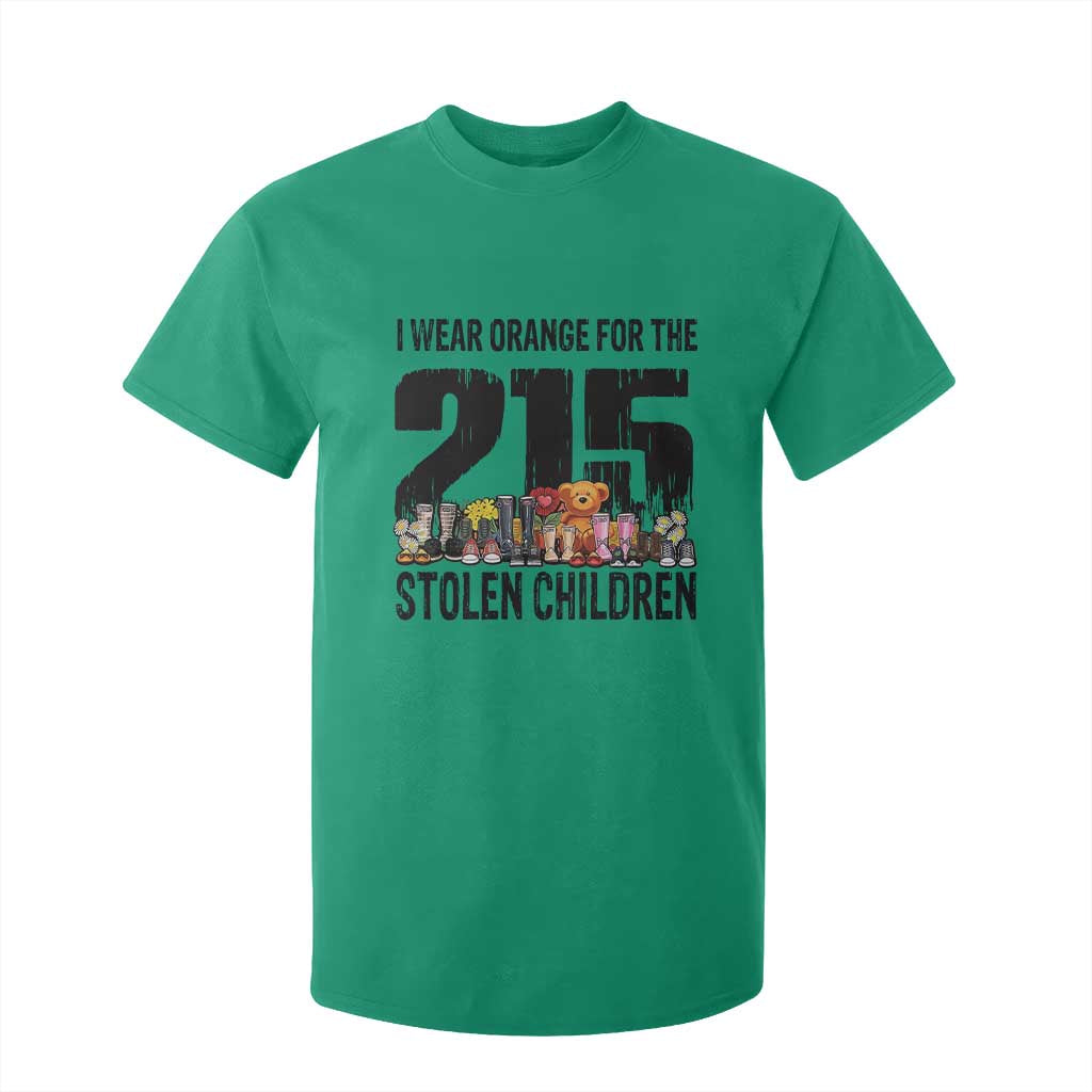 I Wear Orange For The 215 Stolen Children T Shirt For Kid Native Child Tribute 215 Memorial Awareness TS02 Irish Green Print Your Wear