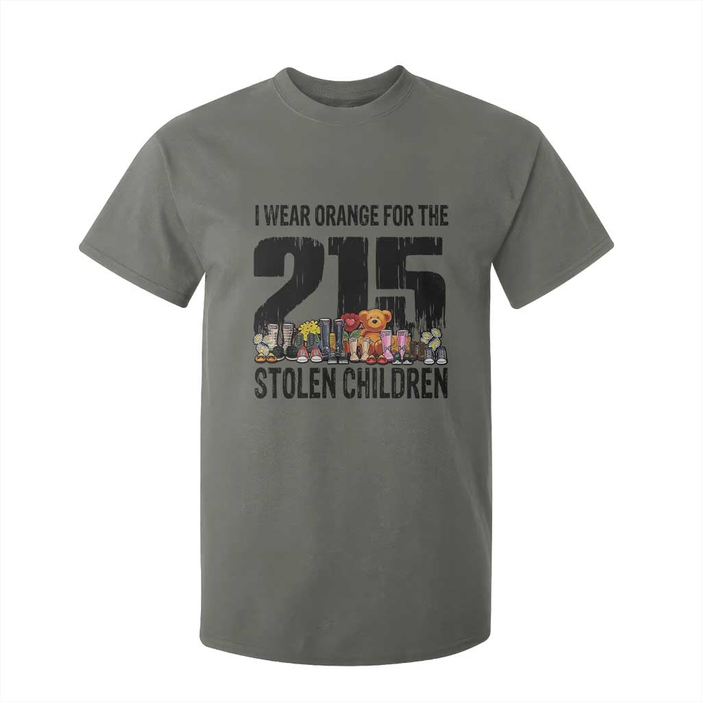 I Wear Orange For The 215 Stolen Children T Shirt For Kid Native Child Tribute 215 Memorial Awareness TS02 Military Green Print Your Wear
