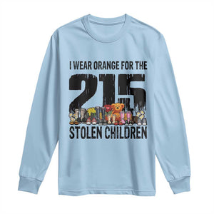 I Wear Orange For The 215 Stolen Children Long Sleeve Shirt Native Child Tribute 215 Memorial Awareness TS02 Light Blue Print Your Wear