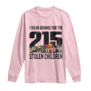 I Wear Orange For The 215 Stolen Children Long Sleeve Shirt Native Child Tribute 215 Memorial Awareness TS02 Light Pink Print Your Wear