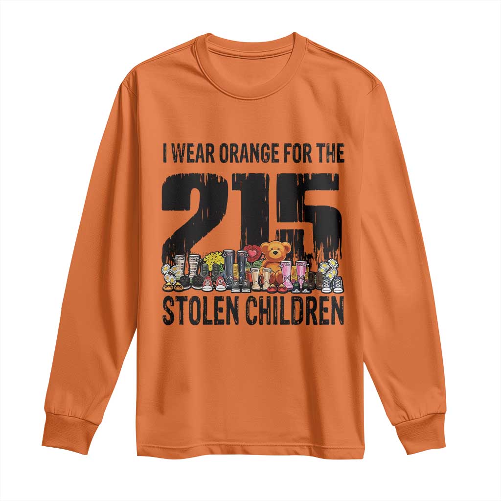 I Wear Orange For The 215 Stolen Children Long Sleeve Shirt Native Child Tribute 215 Memorial Awareness TS02 Orange Print Your Wear